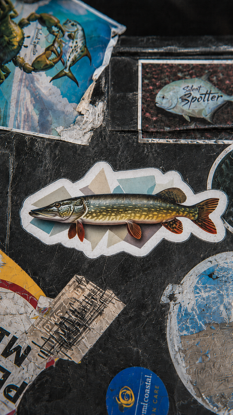 Northen Pike Fishing - Fish Art Sticker