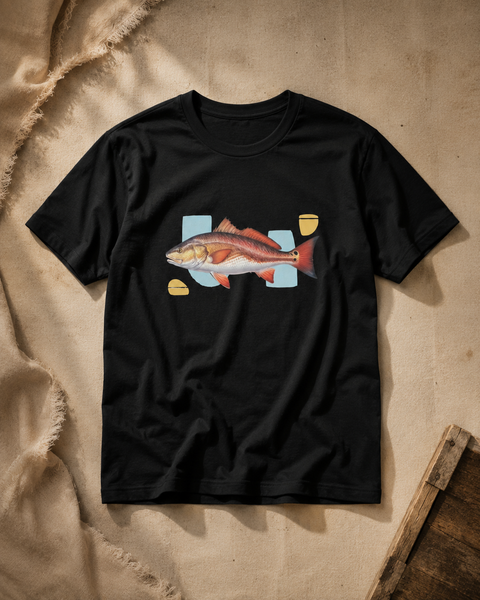 Redfish Fishing T-Shirt – Red Drum Fish Art Graphic Tee