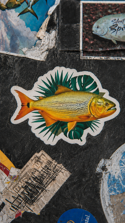 Golden Dorado Fishing - Fish Art Sticker